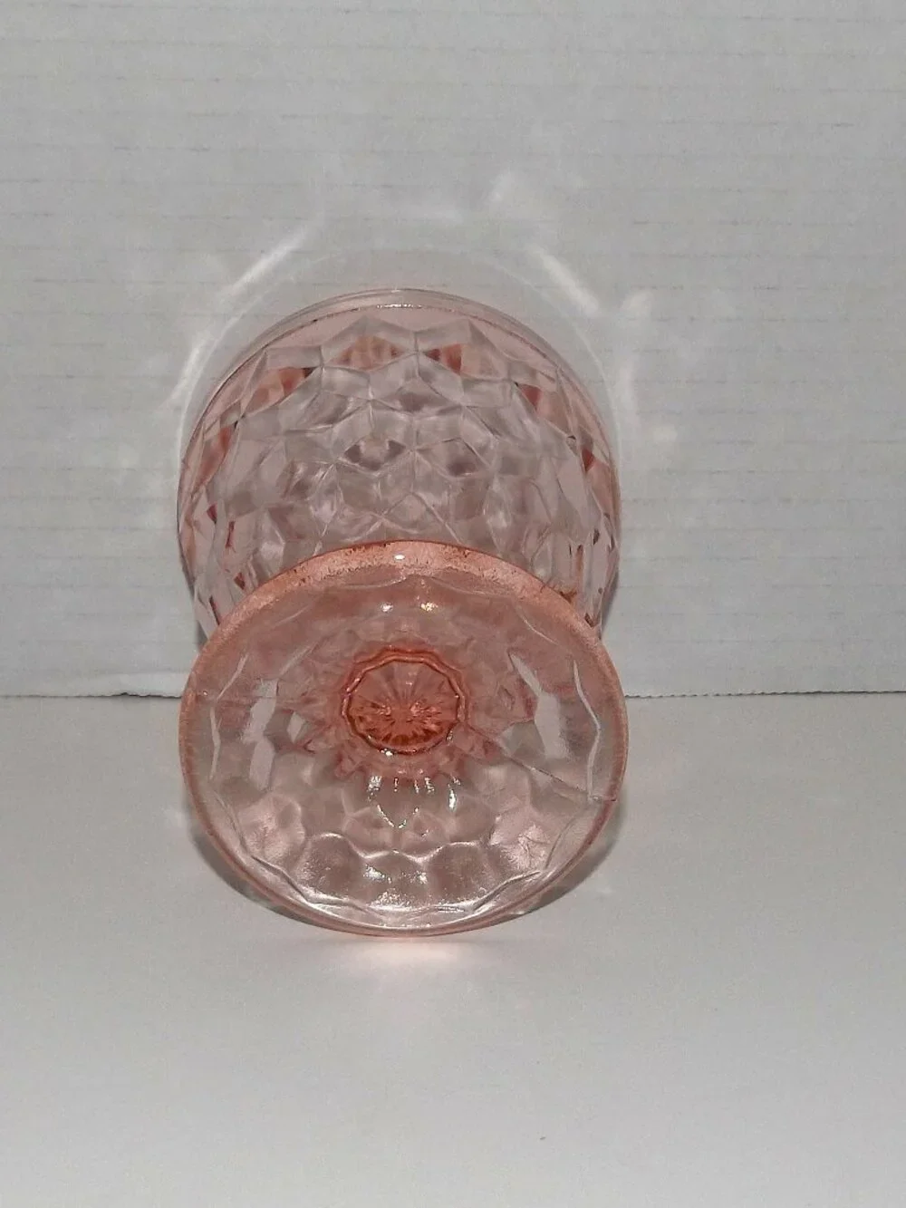 2 Pc Vintage Collection Jeannette Cube Pink Depression Glass Plate & Candy Dish